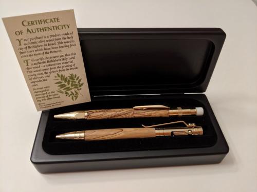 Pen and Pencil Set - Bethlehem Olive Wood